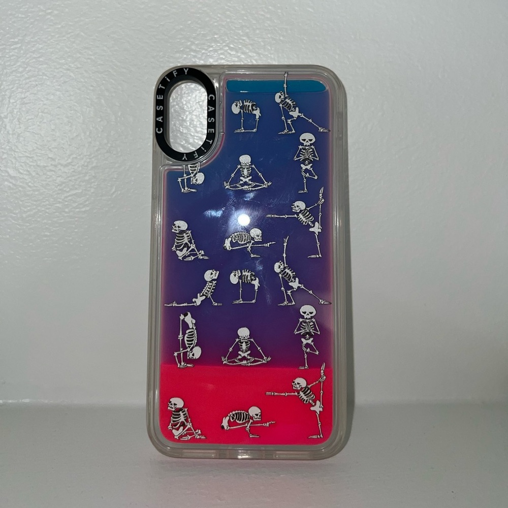 pink and purple Casetify waterfall  iphone xs/x case with skeletons NWOT